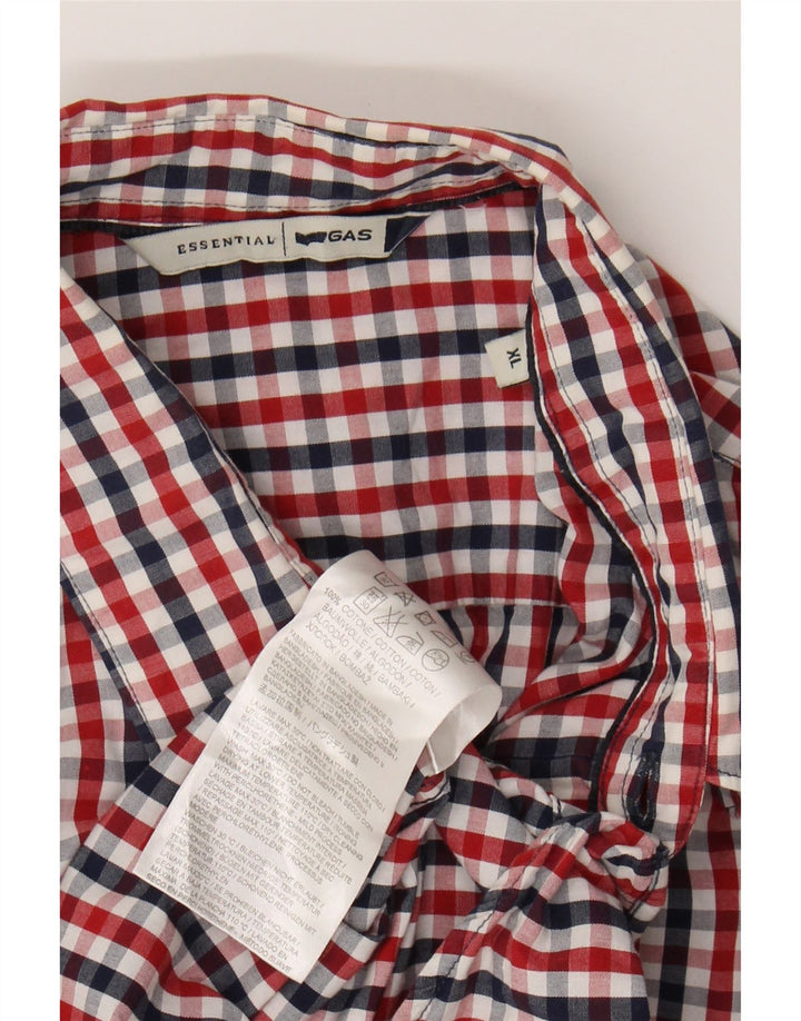 GAS Mens Shirt XL Red Gingham Cotton