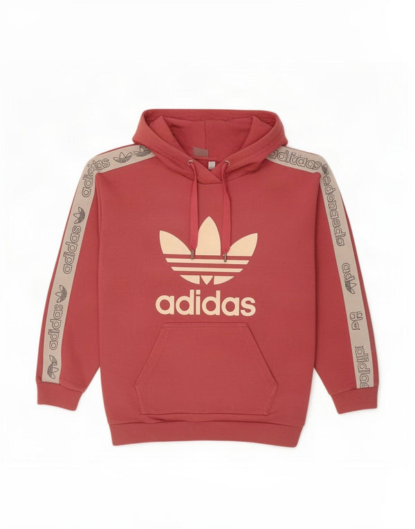 Adidas Γυναικεία γραφικά υπερμεγέθη Hoodie Jumper UK 6 XS Pink Colourblock