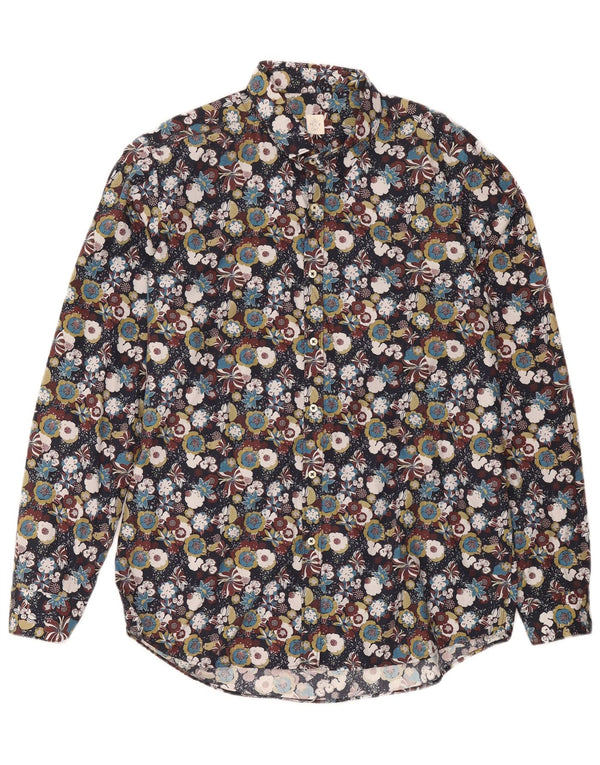Vintage Mens Shirt Size 43 XL Multicoloured Floral Cotton