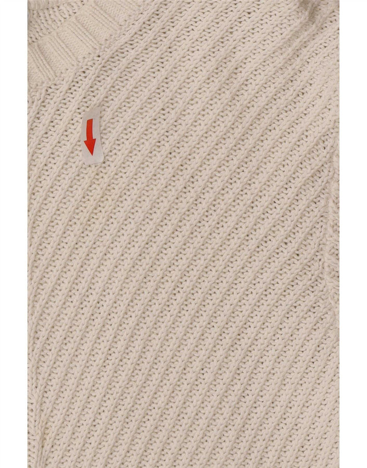 Marks & Spencer Womens Boat Neck Jumper Sweater UK 14 Medium Off White