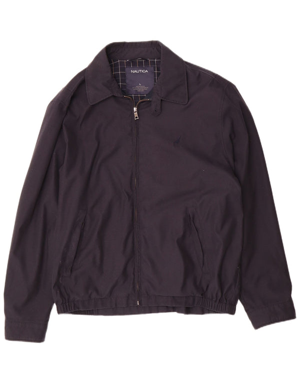 Nautica Herre Bomber Jacket UK 40 Large Navy Blue Polyester