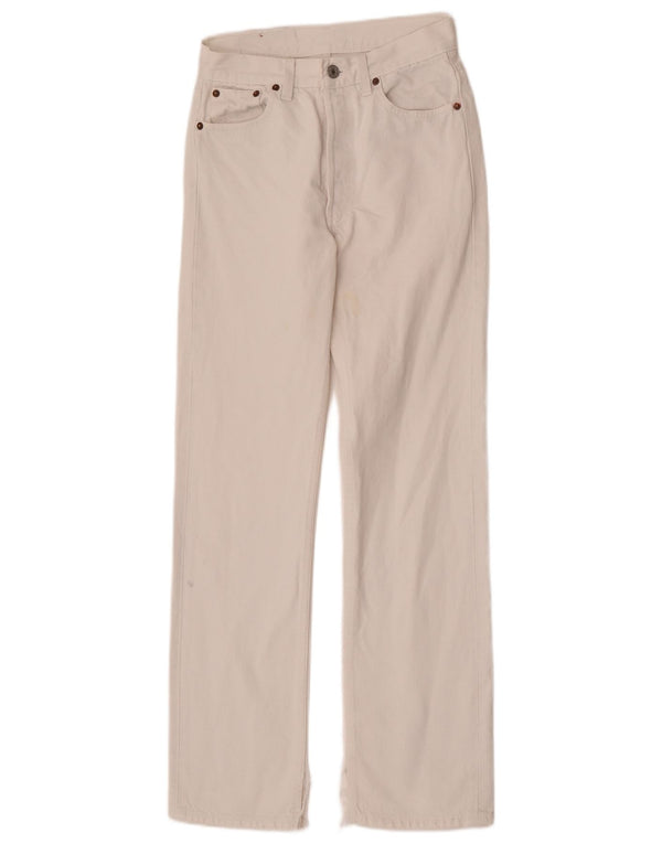 Jeans dritti 501 da donna Levi's W28 L32 cotone bianco