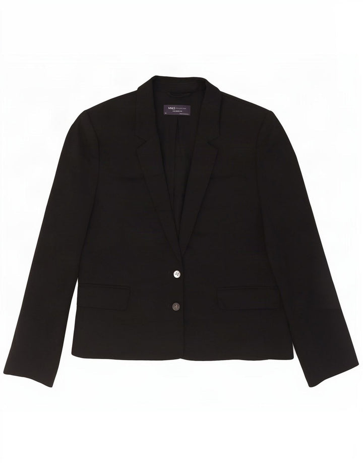 Marks & Spencer Dame Skræddersyet Fit Blazer Jacket UK 14 Medium Black