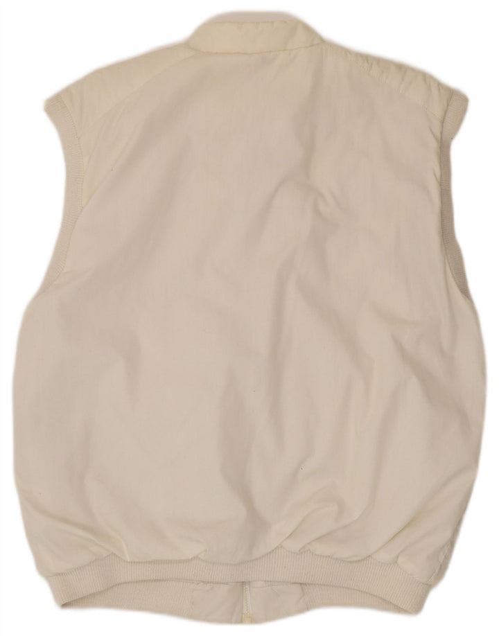 Smasher Mens Sleeveless Tracksuit Top Jacket Large White Polyester