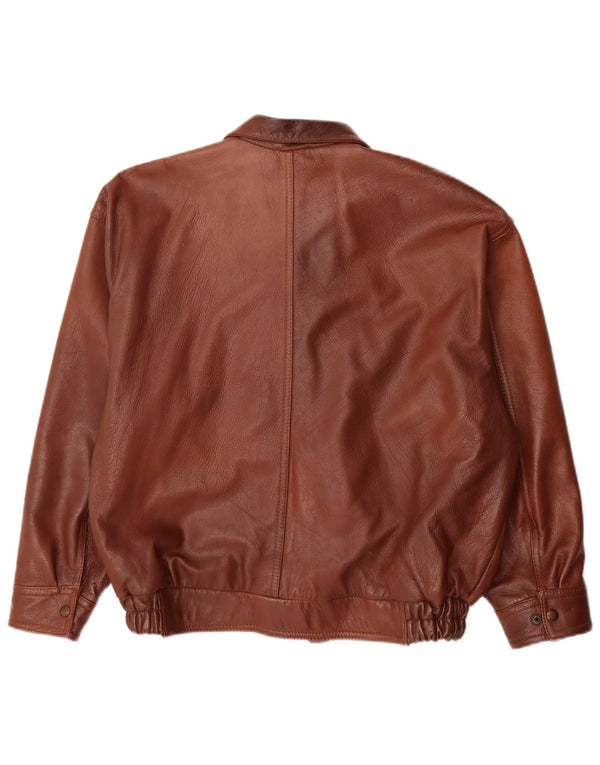 Giacca in pelle vintage da uomo UK 40 grande marrone