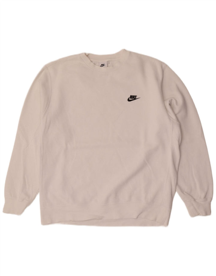 Nike Mens Sweatshirt Jumper Large White Cotton