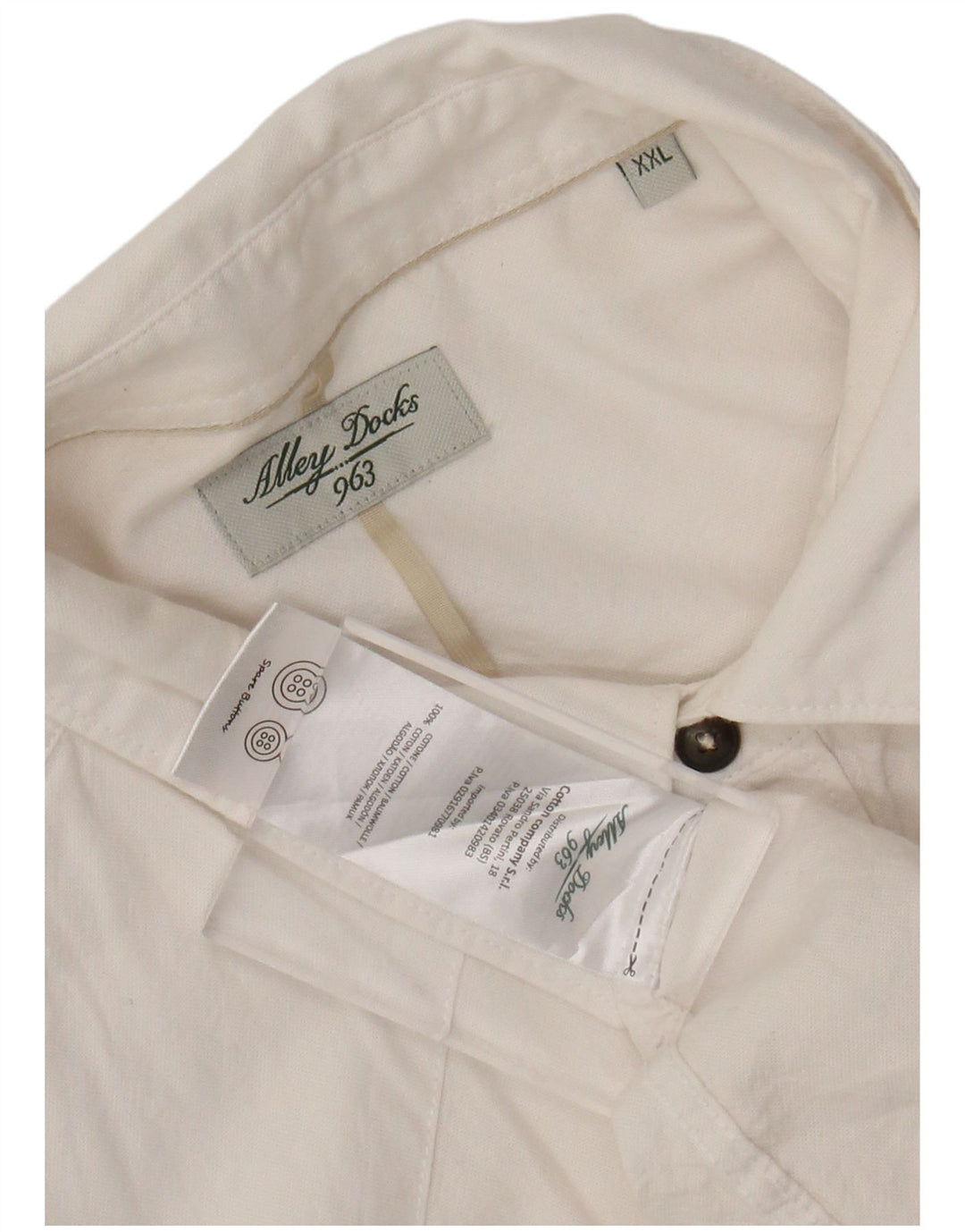 ALLEY DOCKS Mens Shirt 2XL White Cotton