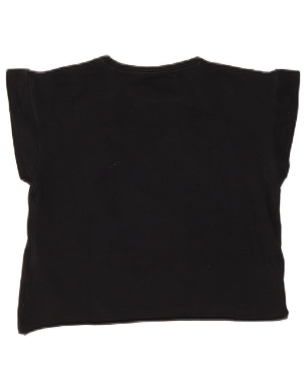 Guess T-shirt grafica corta da donna Top UK 12 Medium Black Cotton
