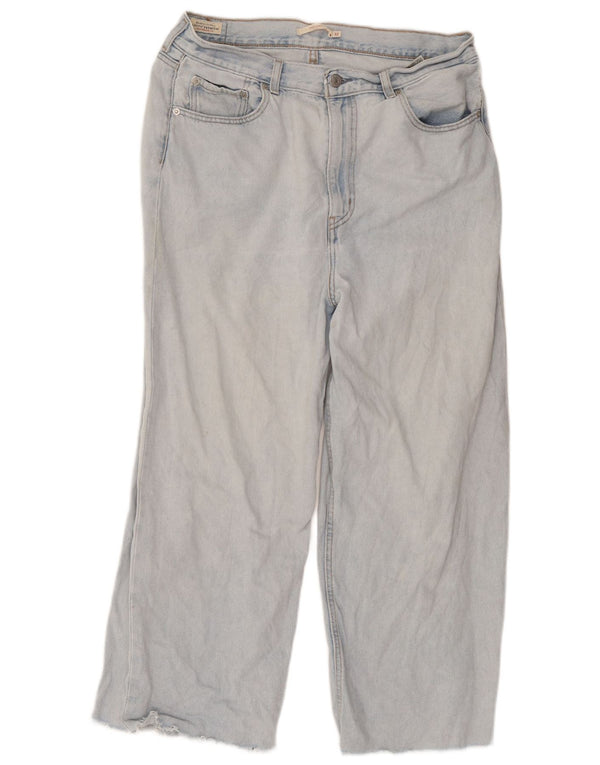 Levi's Womens Crop High Rise Loose Jeans W32 L25 Blue Cotton