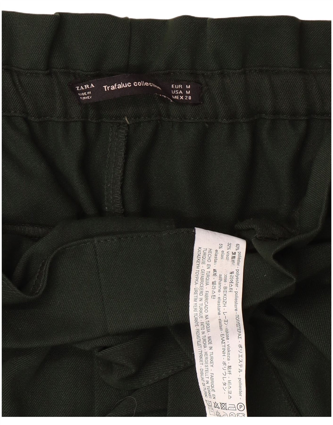ZARA Womens Pegged Casual Trousers Medium W28 L27 Green Polyester