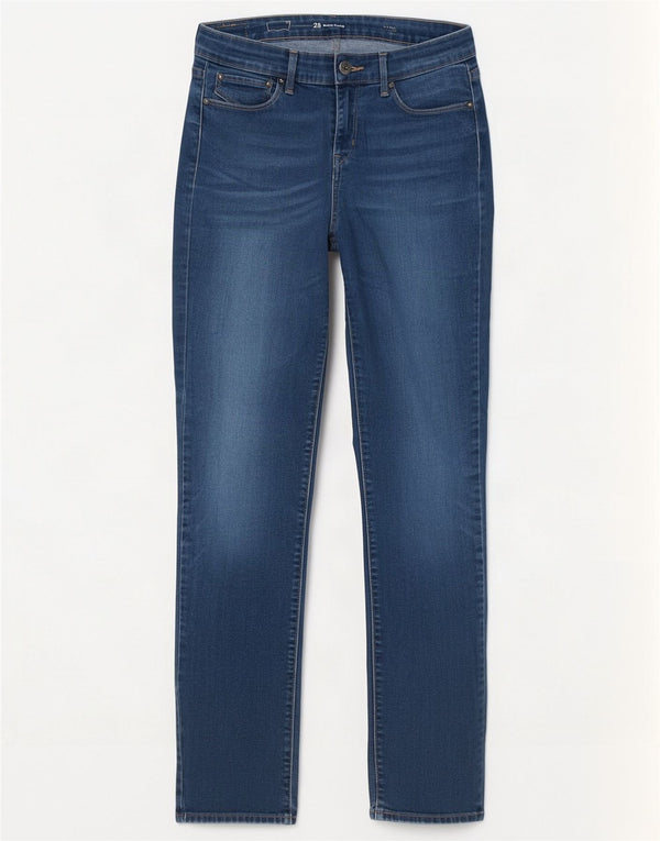 Levi's Womens Demi Curve Mid Rise Slim Jeans W28 L32 Blue Cotton