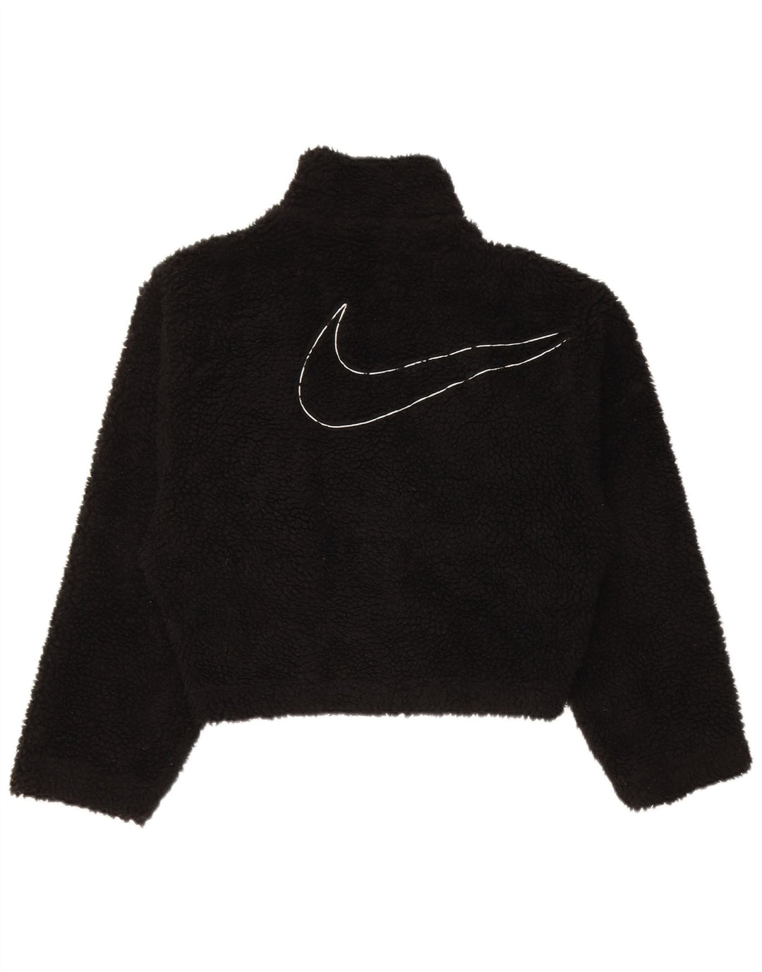 Nike Dame Grafisk Oversized Fleecejakke UK 6 XS Sort Polyester