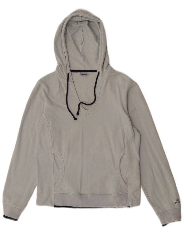 Asics Womens Hoodie Jumper UK 10 Small Grey Cotton Sports