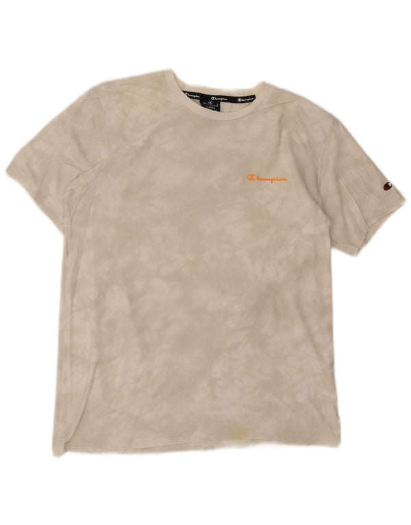 Champion T-Shirt Homme Haut Large Blanc Tie Dye Coton