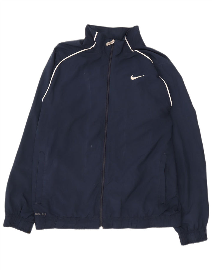 Nike Mens Dri Fit tréningruha felső kabát Közepes sötétkék poliészter
