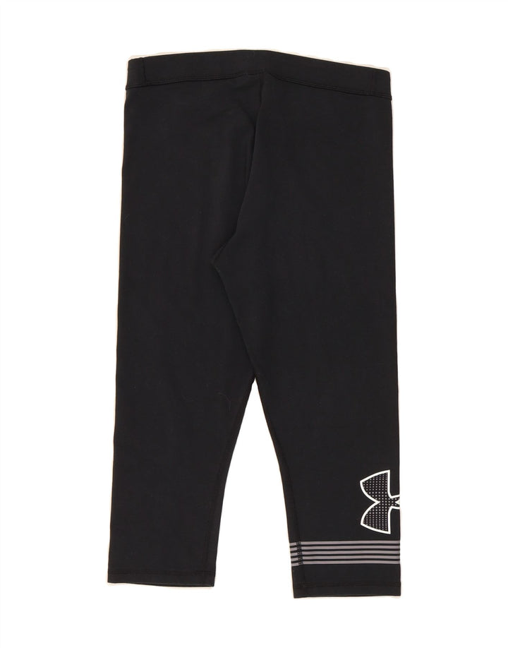 UNDER ARMOUR Womens Graphic Capri Leggings UK 12 Medium  Black Vintage Under Armour and Second-Hand Under Armour from Messina Hembry 