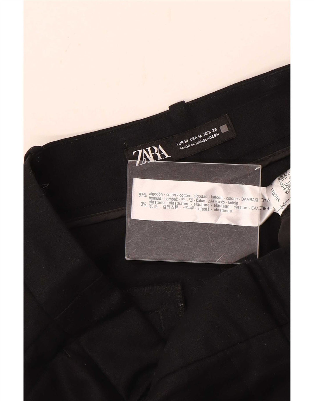 Zara Womens Pegged Chino Shorts Medium W28 Black Cotton