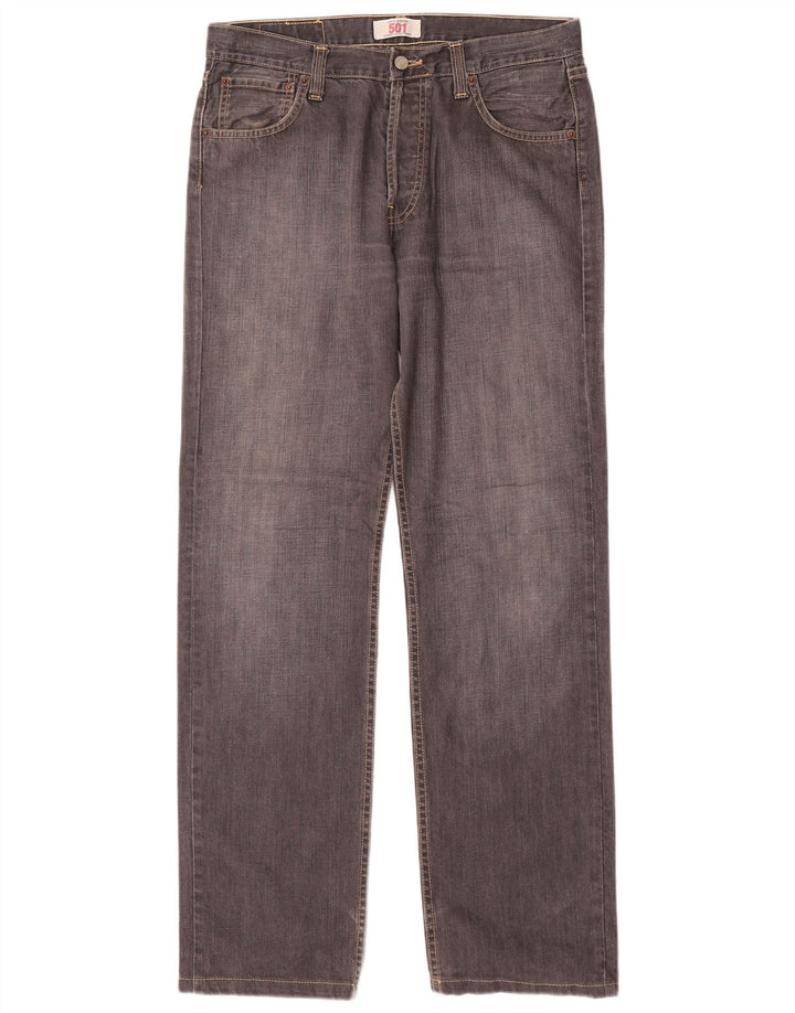Levi's Mens 501 Straight Jeans W32 L32 Grey Cotton