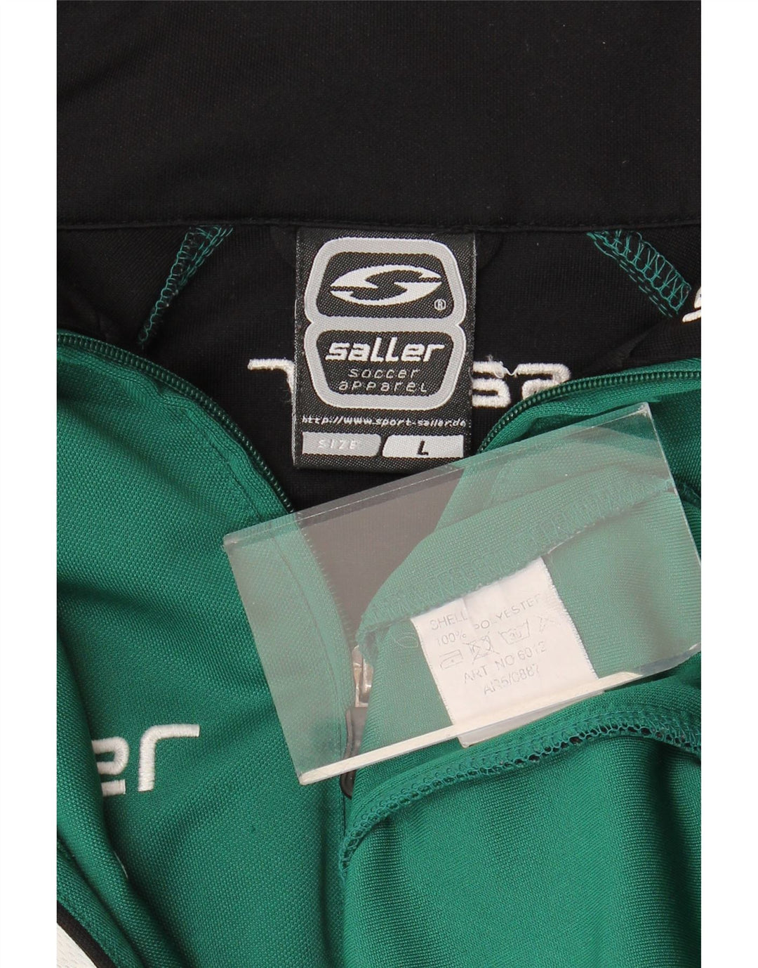 Saller Mens Graphic Tracksuit Top Jacket Large Green Colourblock Polyester