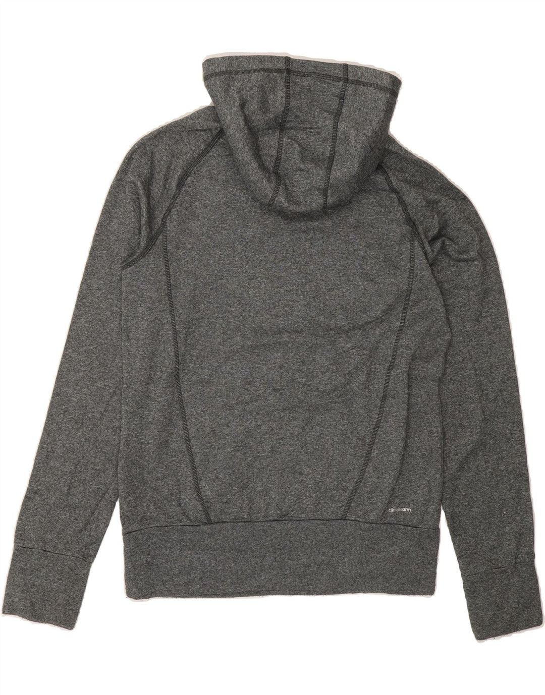 ADIDAS Womens Graphic Hoodie Jumper UK 14 Medium Grey Polyester Vintage Adidas and Second-Hand Adidas from Messina Hembry 