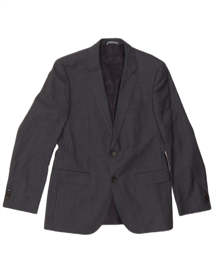 Hugo Boss Herre 2-knaps blazerjakke EU 48 Medium Grey Houndstooth Wool