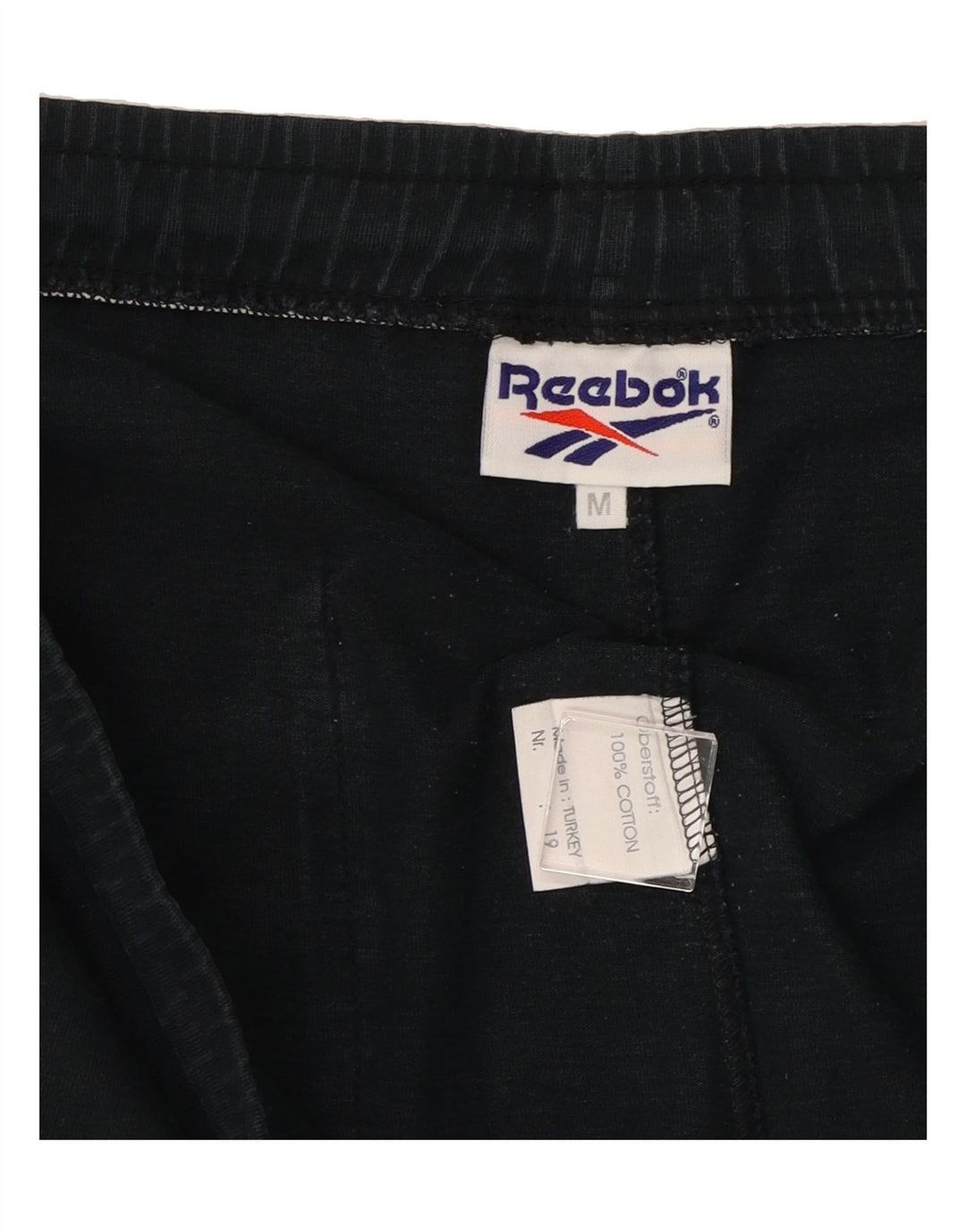 REEBOK Mens Graphic Bermuda Sport Shorts Medium  Black Cotton Vintage Reebok and Second-Hand Reebok from Messina Hembry 