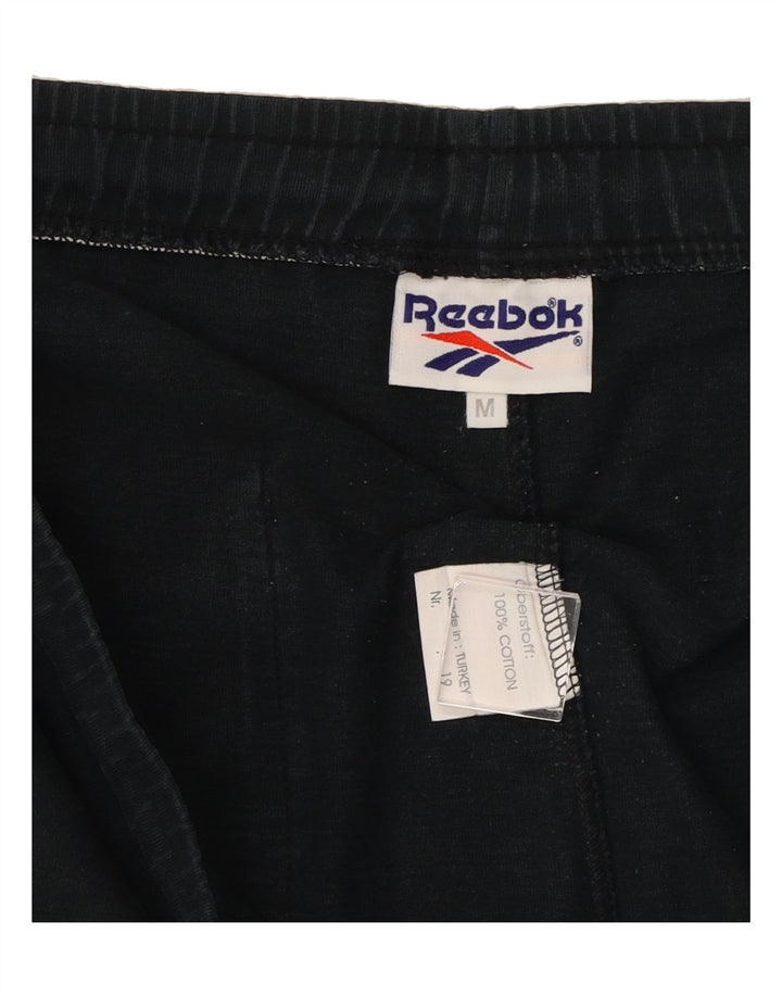 REEBOK Mens Graphic Bermuda Sport Shorts Medium  Black Cotton Vintage Reebok and Second-Hand Reebok from Messina Hembry 