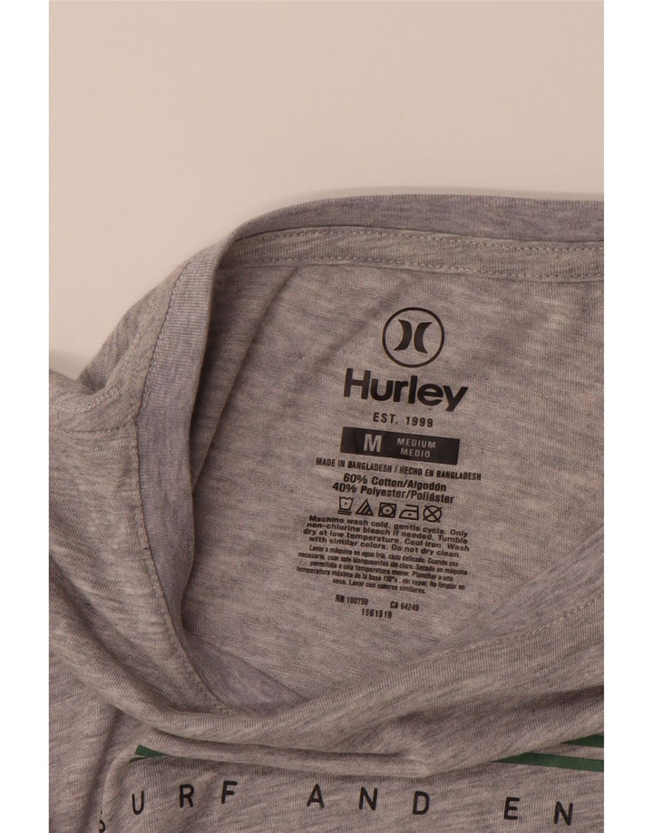 HURLEY Mens Graphic T-Shirt Top Medium Grey Cotton Vintage Hurley and Second-Hand Hurley from Messina Hembry 