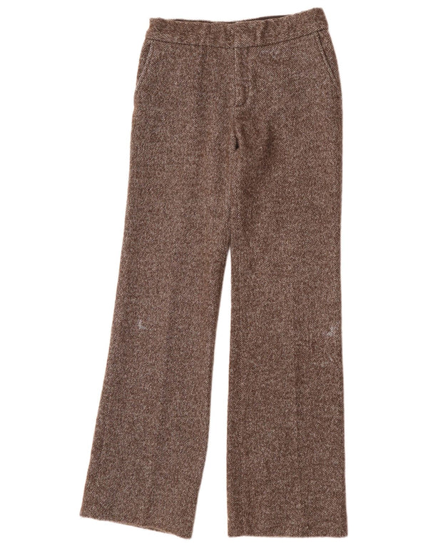 Gerade Chino-Hose für Damen von Zara, EU 36, XS, B26, L33, braun gefleckte Wolle