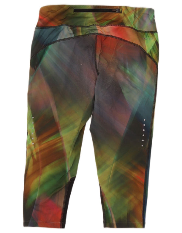 Nike Womens Dri Fit Capri Leggings UK 14 Medium Mehrfarbig Tie Dye