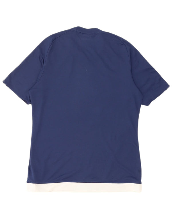 Adidas Mens Climalite T-Shirt Top Medium Navy Blue Colourblock Polyester