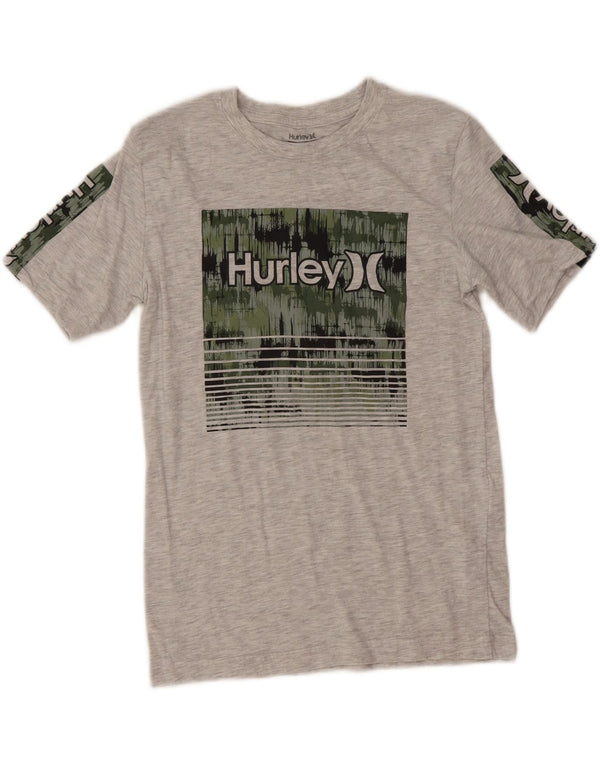 Hurley Boys Graphic T-Shirt Top 12-13 Years Large Grey Cotton