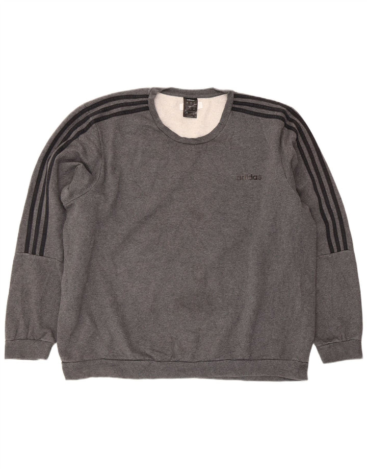 Adidas Mens Regular Fit Sweatshirt Jumper 2XL Grey Cotton