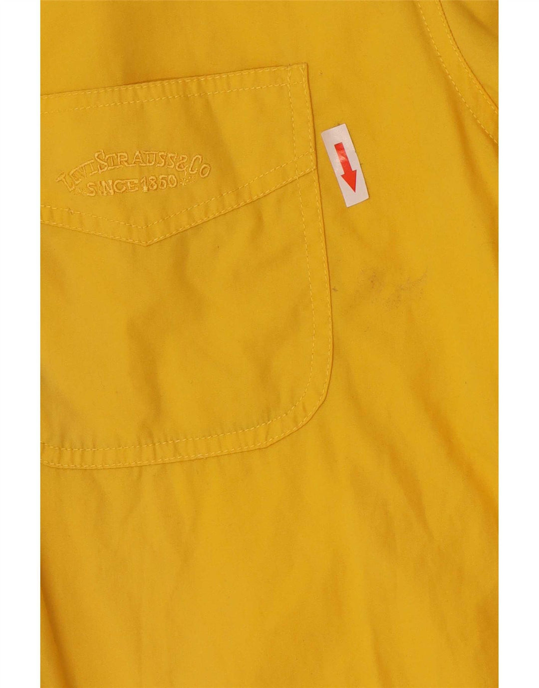 Levi's Mens Short Sleeve Shirt Large Yellow Cotton