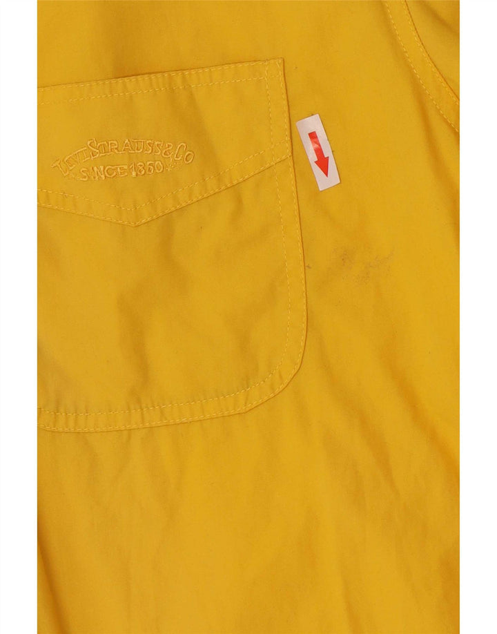 Levi's Mens Short Sleeve Shirt Large Yellow Cotton