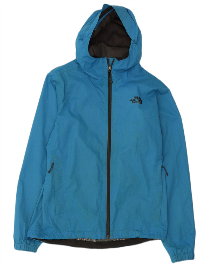 The North Face Mens Hooded Rain Jacket UK 38 Medium Blue Polyester