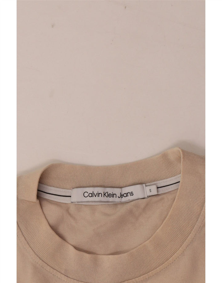 Calvin Klein Jeans Mens T-Shirt Top Small Beige