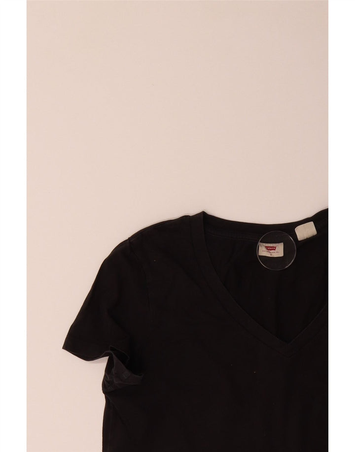 LEVI'S Womens T-Shirt Top UK 10 Small Black Vintage Levi's and Second-Hand Levi's from Messina Hembry 