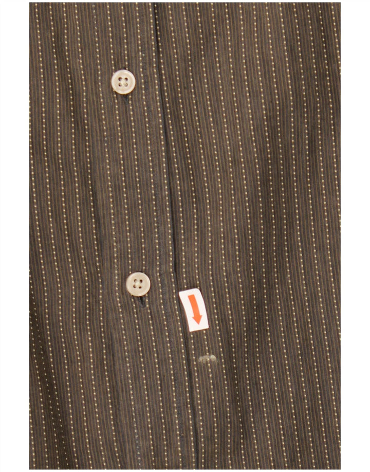 Marlboro Classics Mens Shirt 3XL Grey Pinstripe Cotton