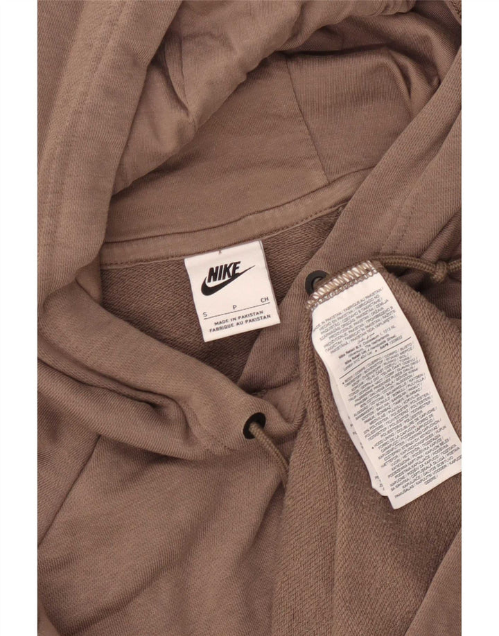 Nike Mens Hoodie Jumper Small Brown Cotton