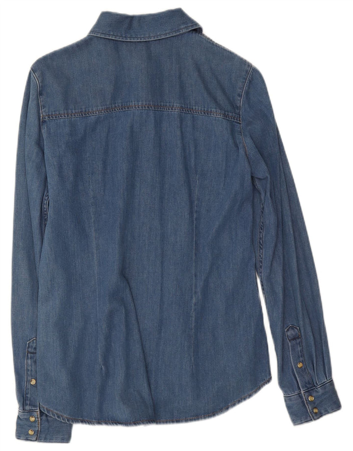 Massimo Dutti Womens Denim Shirt UK 10 Small Blue