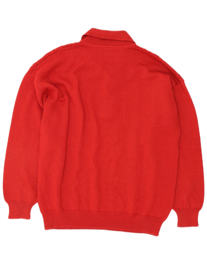 Il Granchio Mens Polo Neck Jumper Sweater Large Red Wool