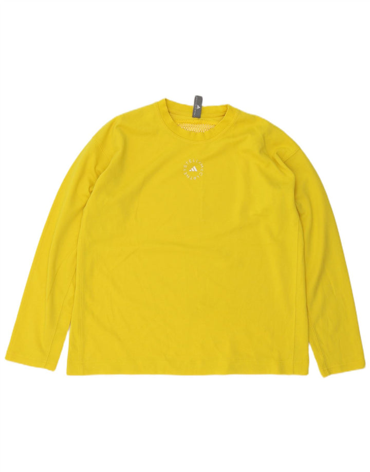 Adidas Mens Top Long Sleeve Medium Yellow Cotton