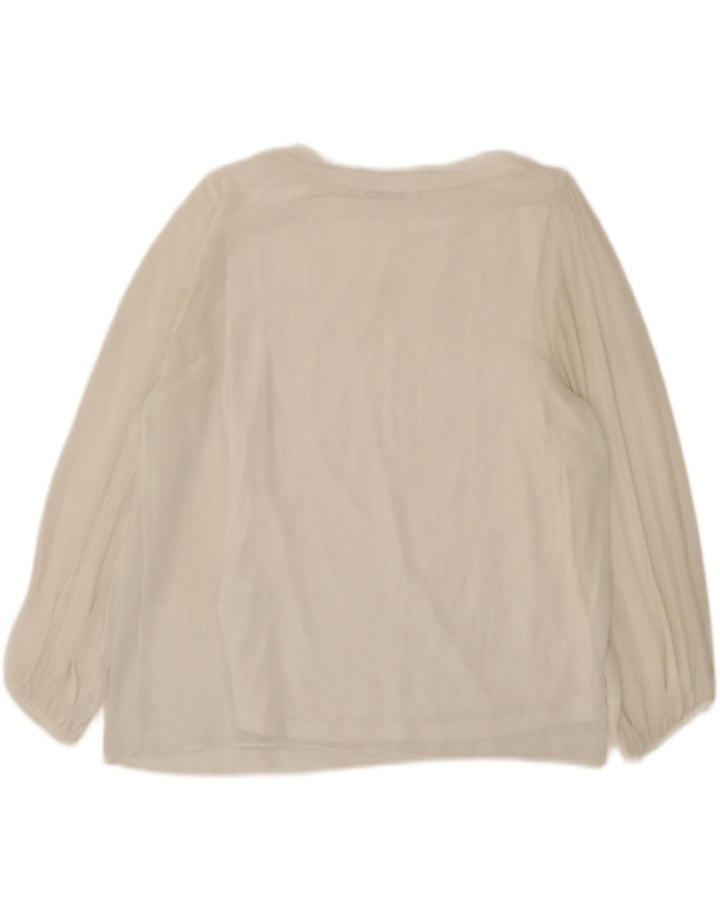 ZARA Womens Long Sleeve Blouse Top UK 14 Medium White Polyester Vintage Zara and Second-Hand Zara from Messina Hembry 