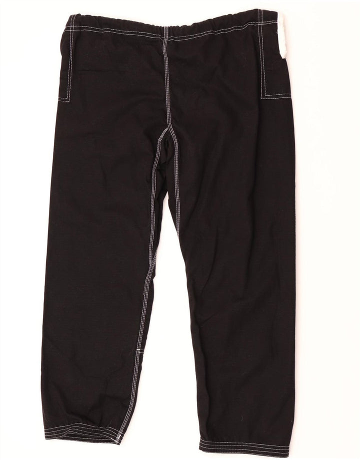 Vintage Mens Graphic Tracksuit Trousers Large  Black Cotton