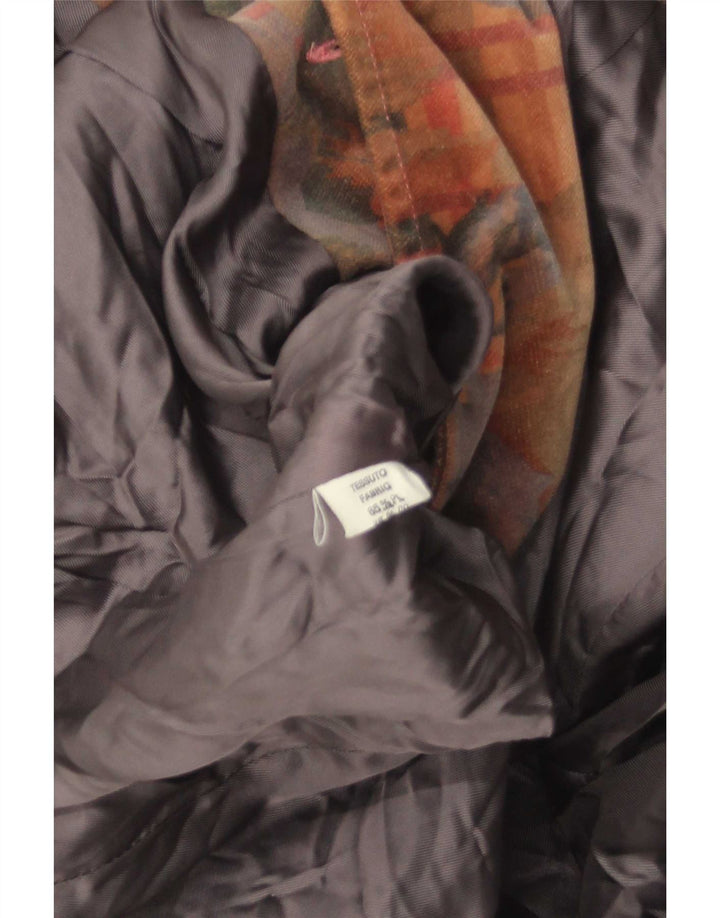 Vintage Damen Blazerjacke mit 6 Knöpfen, Gr. 8, klein, mehrfarbig, geblümt