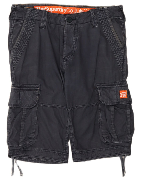 Superdry Mens Cargo Shorts Pequeno W32 Azul Marinho Algodão