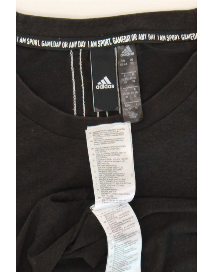 Adidas Womens Oversized T-Shirt Top UK 4/6 XS Grey Polyester