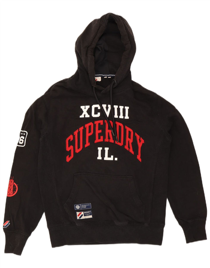 Superdry Mens Graphic Hoodie Jumper Small Black