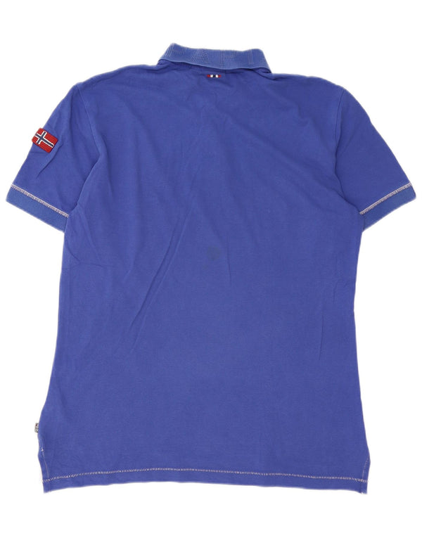 Napapijri Mens Geographic Polo Shirt Large Blue Cotton